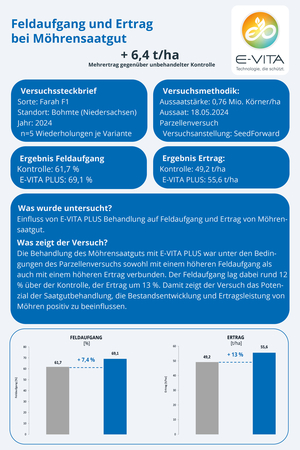 Feldaufgang und Ertrag bei Möhrensaatgut